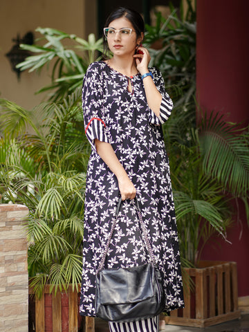 Ink Bloom Contemporary Kurta Set