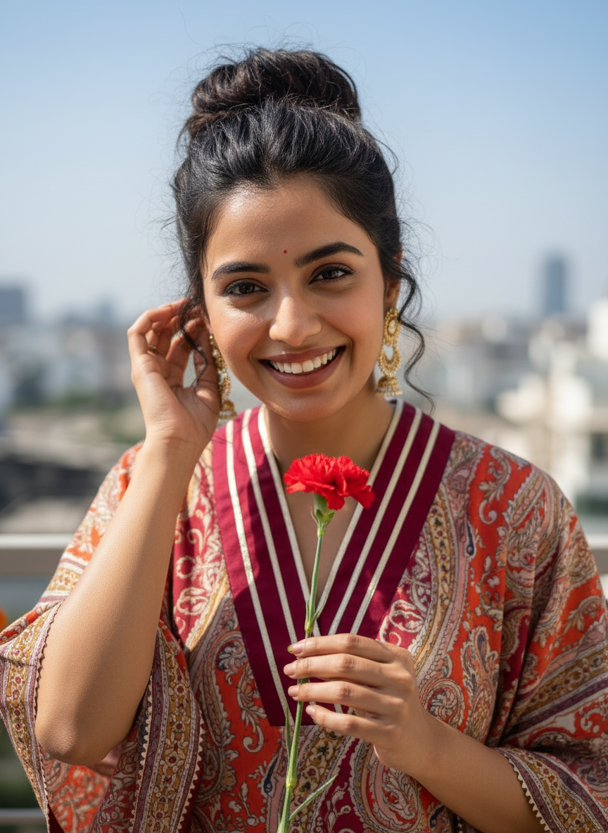 Happy Paisley Red Kaftan